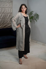 Load image into Gallery viewer, Linen Kimono Cloak Grey
