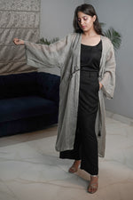 Load image into Gallery viewer, Linen Kimono Cloak Grey
